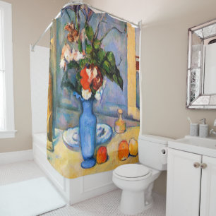 Blue Vase Flowers, Paul Cezanne Shower Curtain