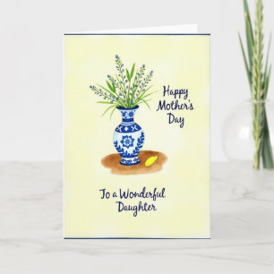Blue Vase Mothers Day Card
