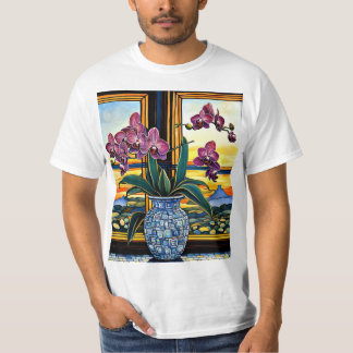 Blue vase with Orchids 2 T-Shirt