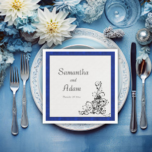 Blue Velvet Elegance Wedding  Napkin