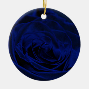 Blue Velvet rose.jpg Ceramic Tree Decoration