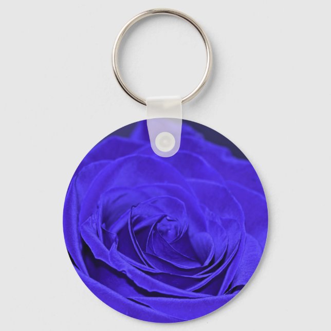 Blue Velvet Rose Key Ring (Front)