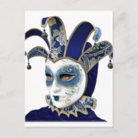 Blue Venetian Carnivale Mask in Profile
