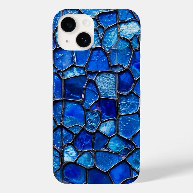 Blue Venetian glass pattern Case-Mate iPhone Case (Back)