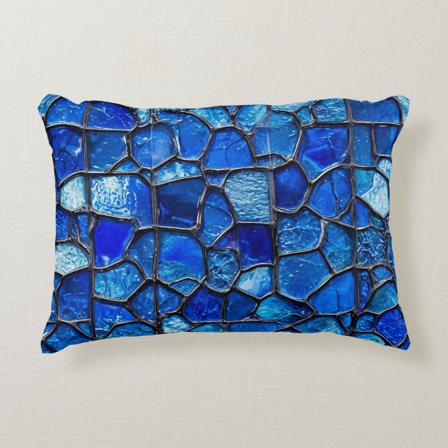 Blue Venetian glass pattern Decorative Cushion (Front)
