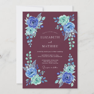 Blue Verdant Ethereal Wedding Invitation