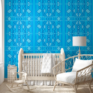 Blue vertical geometric design wallpaper