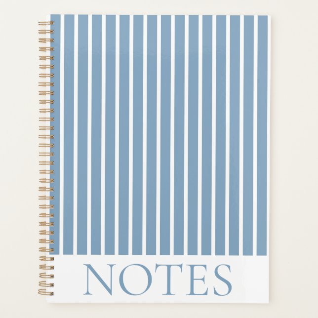 Blue Vertical Stripe Modern Minimalist  Planner (Front)