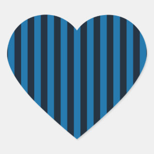 Blue Vertical Stripes Background Customise This! Heart Sticker