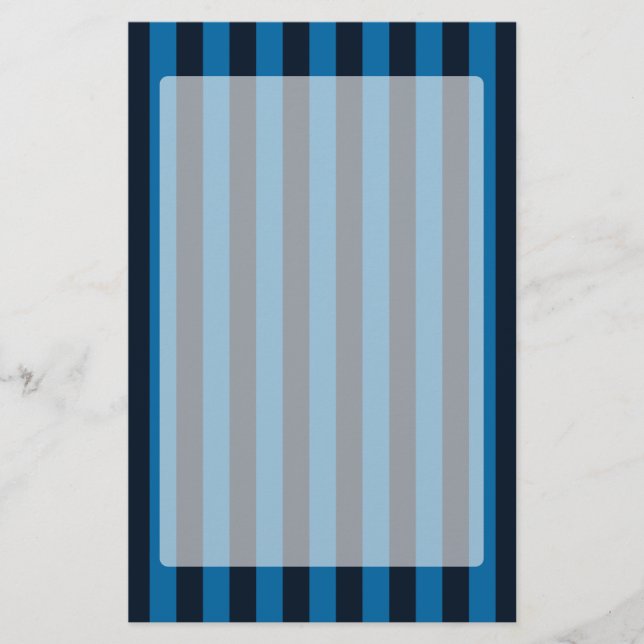 Blue Vertical Stripes Background Decor Stationery (Front)