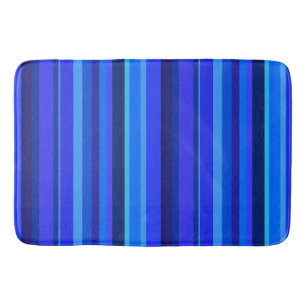 Blue vertical stripes bath mat