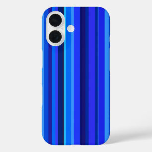 Blue vertical stripes iPhone 16 case