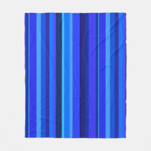 Blue vertical stripes fleece blanket