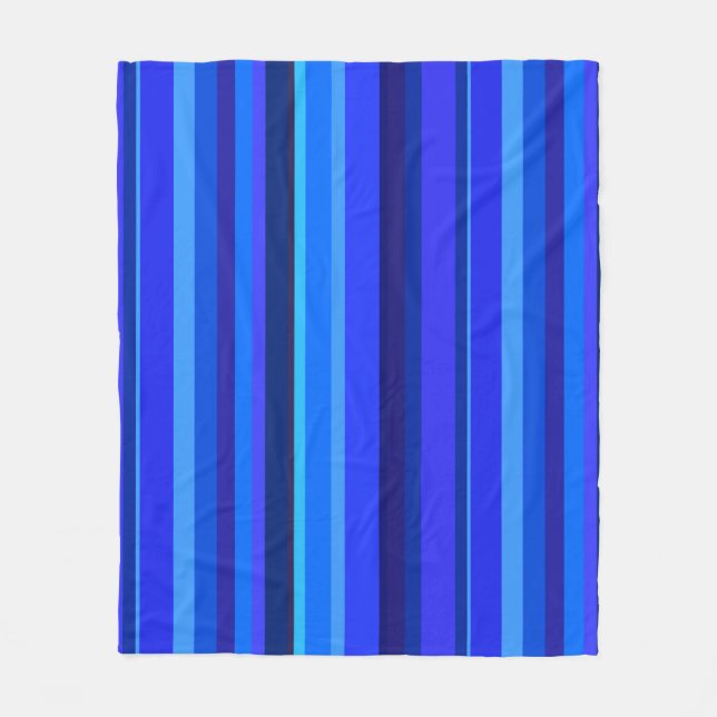 Blue vertical stripes fleece blanket (Front)