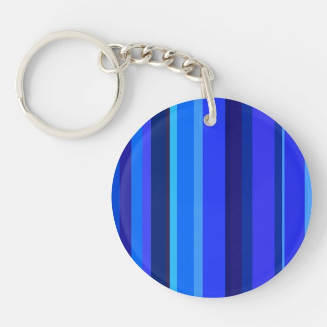 Blue vertical stripes key ring (Front)
