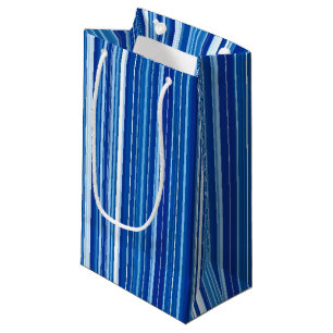 Blue Vertical Stripes Small Gift Bag
