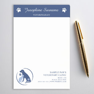Blue Veterinarian Vet Clinic Custom Logo And Text Post-it Notes