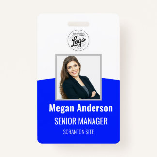 Blue Vibrant Personalised Employee Photo ID Badge
