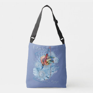 Blue Vibration Abstract Crossbody Bag