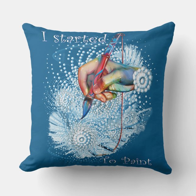 Blue Vibration Abstract Cushion (Front)