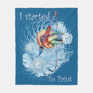 Blue Vibration Abstract Fleece Blanket