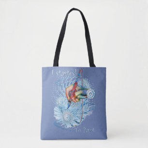 Blue Vibration Abstract Tote Bag