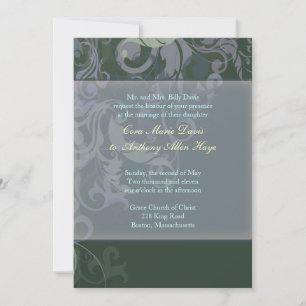 Blue Victoria Wedding Invitation