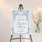 Blue Victorian Ornate Grace Bridal Shower WELCOME