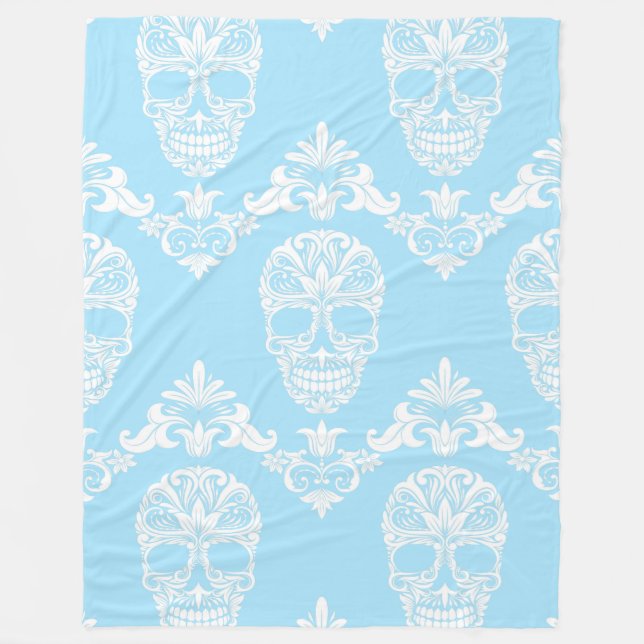 blue victorian skulls blanket (Front)