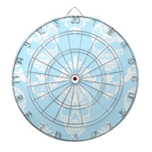 blue victorian skulls dartboard