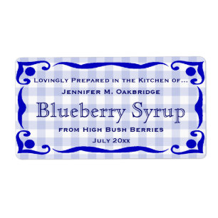 Blue Victorian Style Frame with Gingham Food