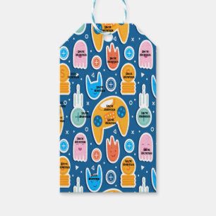 Blue Video Game Themed Name Personalised Gift Tags