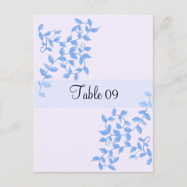Blue Vines Special Occasion Table Card (Front)