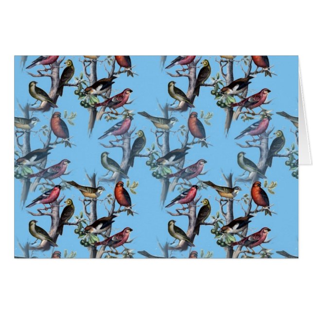 Blue Vintage Art Birds pattern accessories LeahG (Front Horizontal)