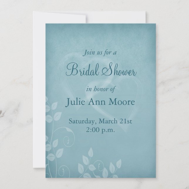 Blue Vintage Bridal Shower Invitation (Front)
