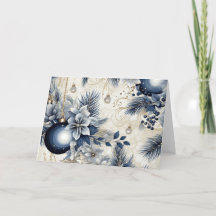 Blue Vintage Christmas Florals