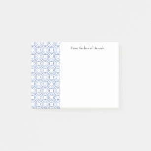 Blue Vintage Circle Pattern Personalised Notes