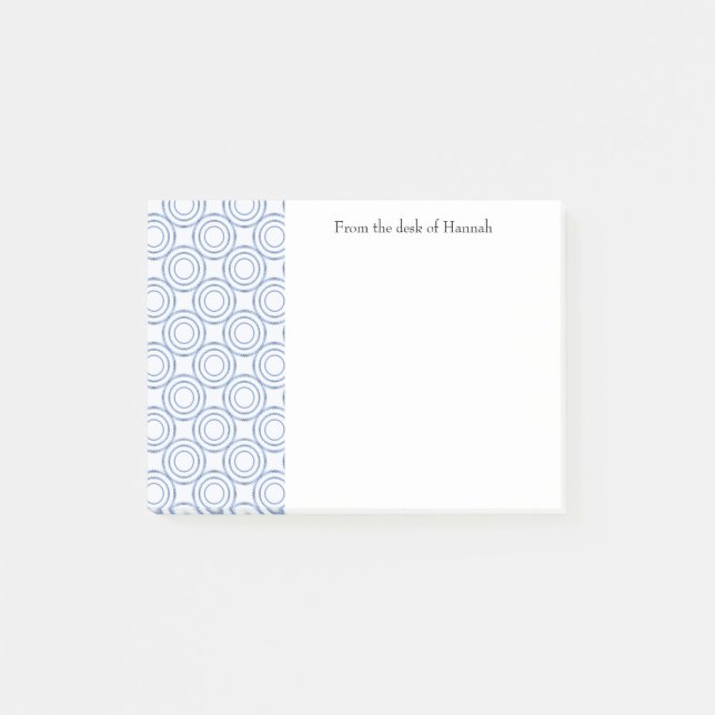 Blue Vintage Circle Pattern Personalised Notes (Front)