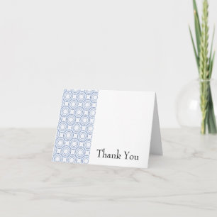 Blue Vintage Circle Pattern Thank You Card