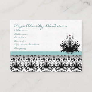 Blue Vintage Clothing Boutique Fashion Diva Damask Business Card