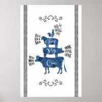 Blue Vintage Country Farmhouse