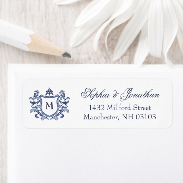 Blue Vintage Crest Monogram Wedding (Insitu)