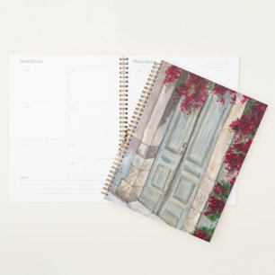 Blue Vintage Door Watercolor Planner
