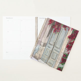 Blue Vintage Door Watercolor Planner