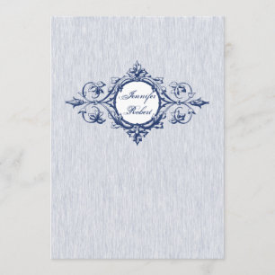 Blue Vintage Elegance Wedding Invitation