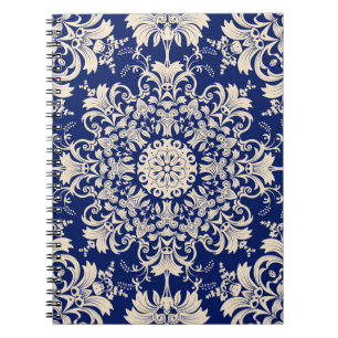 Blue Vintage: Elegant Seamless Pattern. Notebook