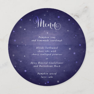 Blue Vintage Faded Stars Square/Round Menu