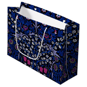 Blue Vintage Floral Pattern, William Morris Large  Large Gift Bag