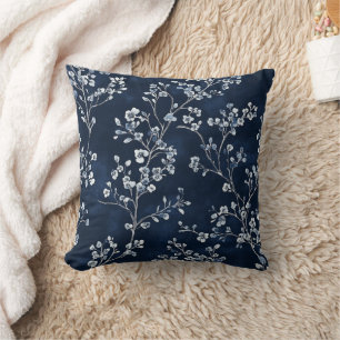 Blue Vintage Floral Toile Pattern (13) Cushion
