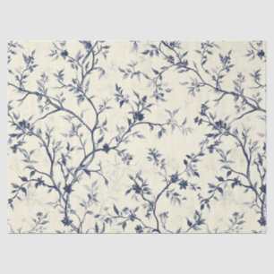 Blue Vintage Floral Toile Pattern (1) Tissue Paper
